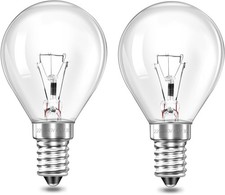 Backofenlampe E14 300° 40W Klar Tropfenform 2 Stück Backofen Lampe