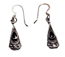 Silber-Ohrringe Onyx Stein Ohrstecker Schwarz 925 er Sterling Silberschmuck 