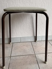 True Vintage Hocker Stahlrohr braun Sitzhocker Küchenstuhl 60er 70er Jahre Space