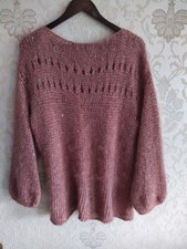 Pullover MOHAIR mit Pailletten Handgestrickter Pullover Damen NEU Oversize