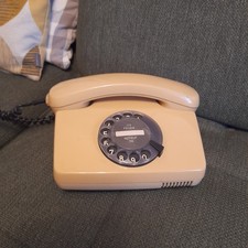 Telefon mit Wählscheibe, FeTAp 791-1 Bundespost, Vintage, beige, nicht getestet