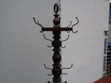 Antiker GARDEROBENSTÄNDER HOLZ GEDRECHSELT  GARDEROBE Nussbaumholz