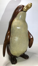 Vintage Pinguin Skulptur Holz