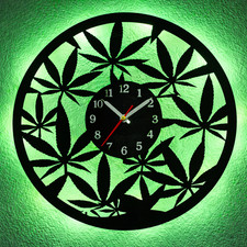 Wanduhr Weed aus Vinyl