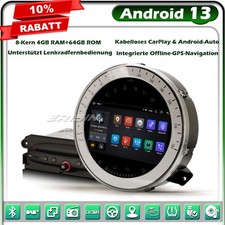 8-Kern 64GB CarPlay Android 14 CD Player Autoradio GPS Navi für BMW Mini Cooper