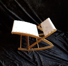 Fußbank Fußwippe Fußschaukel klappbar Bezug Holzgestell 60er jahre rar Sammler