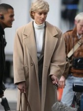 Aquascutum Vintage Beige Wollmantel Zweireiher Seide Gefüttert 80er Damen D G...