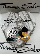 Thomas Sabo Kette & Carrier & Ente Blume Ornament Charm Anhänger 