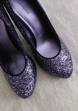 Neuwertig Wunderschöne Glitzer Pumps Graceland Silber Stiletto Absatz Gr.39 