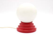 Tischlampe Kugel Form rot Vintage 70er Jahre Space Age Kunststoff H 18,5 cm