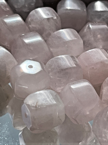 Rosenquarz perlen diamant - rosenquarz,