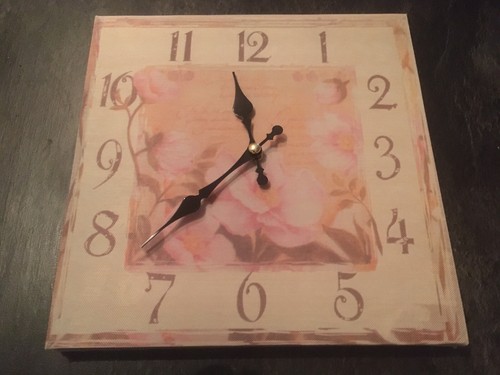 Wanduhr holzrahmen leinen - -, holzrahmen/leinen