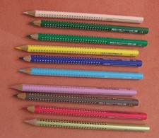 10 Jumbo Grip dicke Buntstifte mit Noppen Faber Castell verschiedene Farben