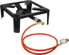 Hockerkocher Gaskocher Campingkocher Gasbrenner Schlauch Druckminder 50 mbar 8KW