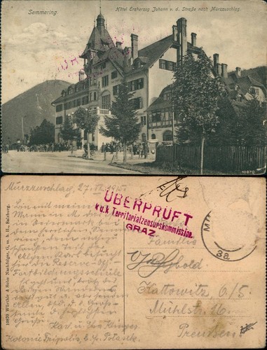 Ansichtskarte semmering hôtel - semmering,