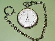 Taschenuhr -PRÄTINA-SWISS-MADE-läuft,42mm D.-sehr flach-11mm,mit Kette 22cm!