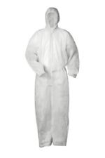 2, 10 oder 20 Stück PP Overall Einmalanzug Einweganzug weiß Einwegoverall Kapuze