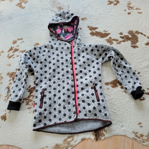 Grau gepunktet strickfleece - gepunktet,