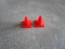 Playmobil Baustelle Absperrung 2 kleine Pylonen Verkehrsleitkegel rot