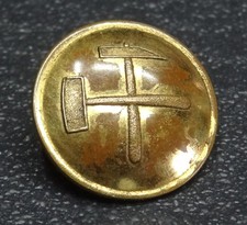 1 Uniformknopf Bergbau Bergmann Schlägel & Eisen 21,5 mm Extra Fein messing