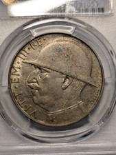 1928-R Italien 20 Lire Silber - Gedenkmünze I. Weltkrieg - PCGS AU-55