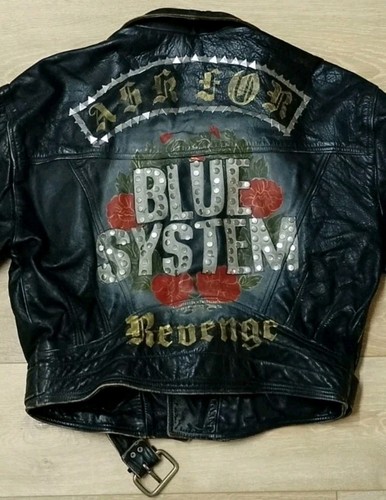 Lederjacke blue system vintage - blue,