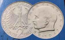2 DM Max Planck 1957 bis 1971 - D / F / G / J - Jahr + Buchstabe frei wählbar