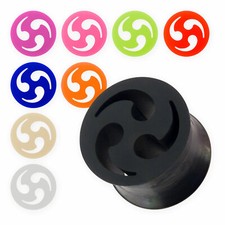 Silikon Flesh Tunnel Triskele Plug Flexibel Piercing Tomoe silicon tube BDSM Ohr