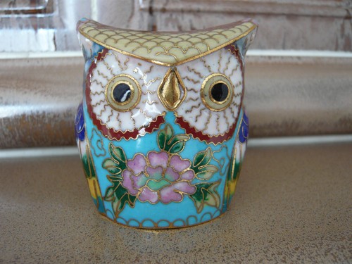 Cloisonne eule figur - cloisonne,