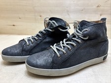 BLACKSTONE DAMENSCHUH HIGH-TOP SNEAKER SCHNÜRBOOTS GR:38 UK:5 ANTHRAZIT/METALLIC