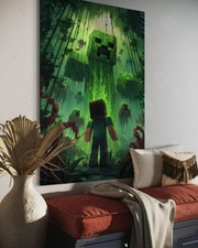 Minecraft Leinwand Bild Creeper Farbig Deko Cartoon Pop-Art Steve Wandbild
