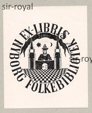 HANS J. WEGNER - Exlibris v. 1939 für Nyborg Folkebibliothek - Dänemark ~5x6cm