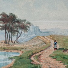 Berglandschaft mit wanderin - berglandschaft,