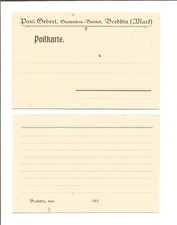 Postkarte Paul Gebert Gartenbaubetrieb Breddin Mark 20ér Jahre (blanco)