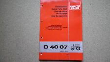 Deutz Traktor D 4007    Original  Ersatzteilliste  08/1980  