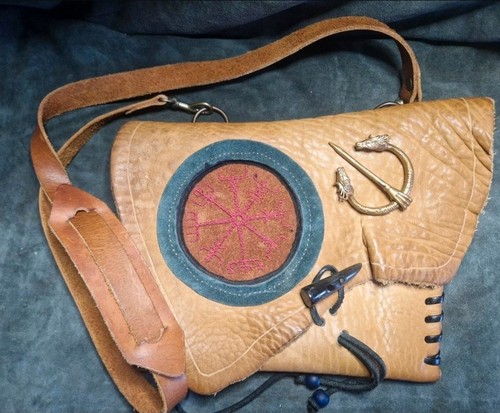 Echte leder wikinger tasche - leder,