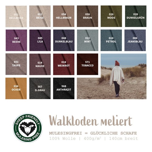 Walkloden meterware meliert - walkloden,