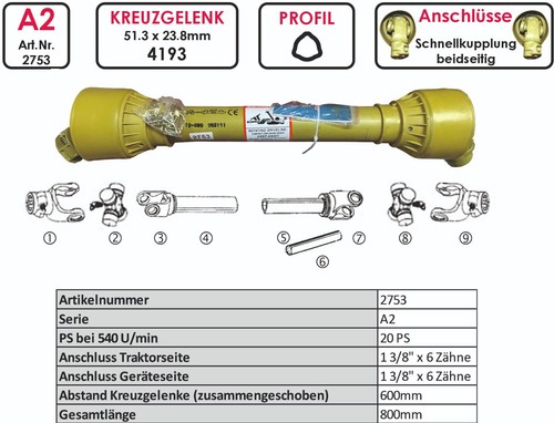 Zapfwelle gelenkwelle traktor - gelenkwelle,