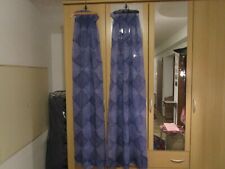 Gardinen Vorhang Blau bedruckt mit Kräuselband Transparent