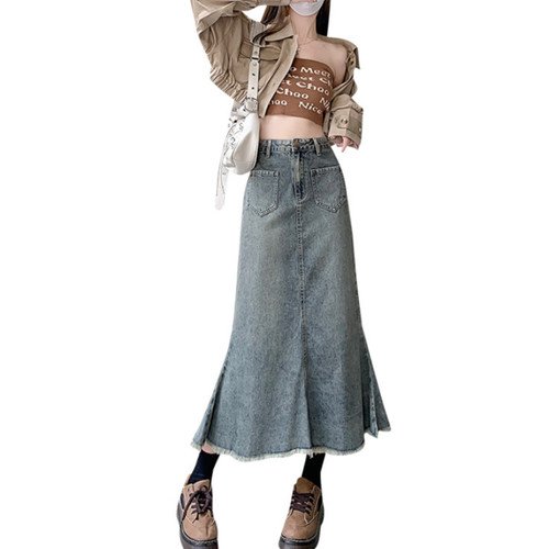 Damen jeansröcke fishtail - damen,