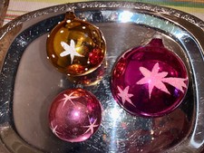 3 alte Christbaumkugeln Silber
