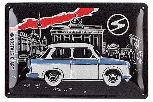 Relief blechschild trabant - relief-blechschild, "trabant