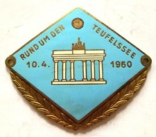 Plakette Rund um den Teufelssee 1960 Berlin Emblem Email Andenken Sammler