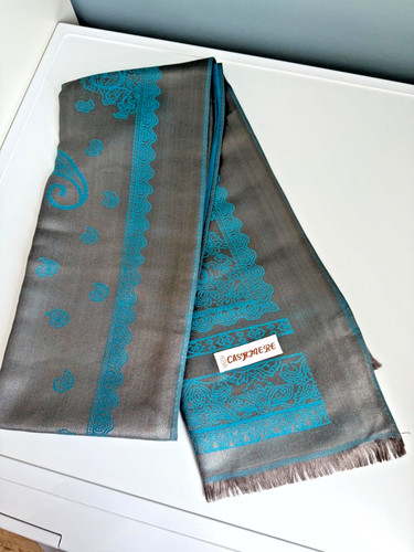 Cashmere schal türkis - cashmere,