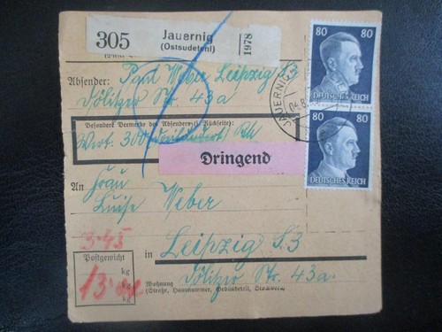 2872 paketkarte aus jauernig - paketkarte,