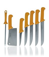 Profi Fleischmesser 7er Set Fleischermesser, Stechmesser, Ausbeinmesser, Beil