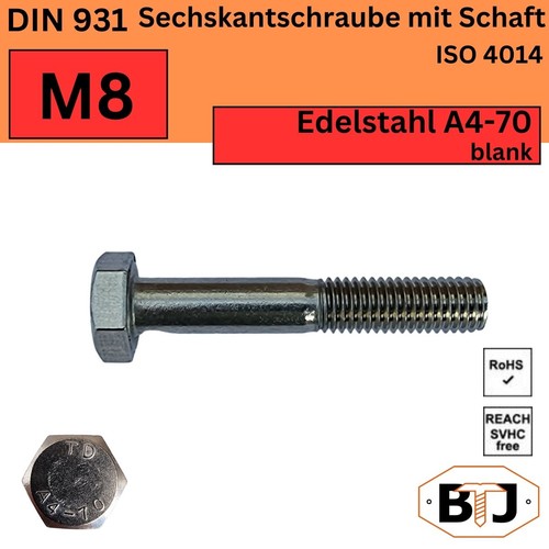 Din 931 70 - m8, a4-70