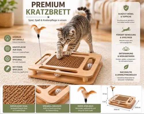 Premium katzen kratzbrett - katzen, holz
