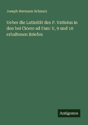 Ueber die latinität des - latinität,