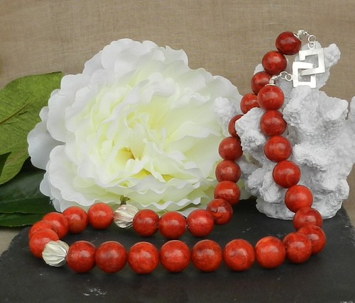 Schaumkorallen kette mit - schaumkorallen,